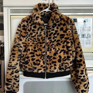 Faux Fur Leopard Coat, Leopard Jacket, No Size, Please See Description